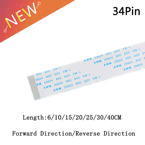 10 шт. 34Pin FPC/FFC лента гибкий плоский кабель шаг 0,5 мм 34P Длина провода 6/10/15/20/25/30/40 см ► Фото 1/1