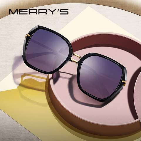 Женские винтажные солнцезащитные очки MERRYS, дизайнерские брендовые трендовые поляризационные очки кошачий глаз, с защитой UV400, S6182 ► Фото 1/6