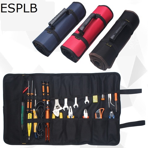 ESPLB Roll сумка для инструментов, большой гаечный ключ, рулон, переносная сумка, набор с 22 карманами для электриков, механиков ► Фото 1/6