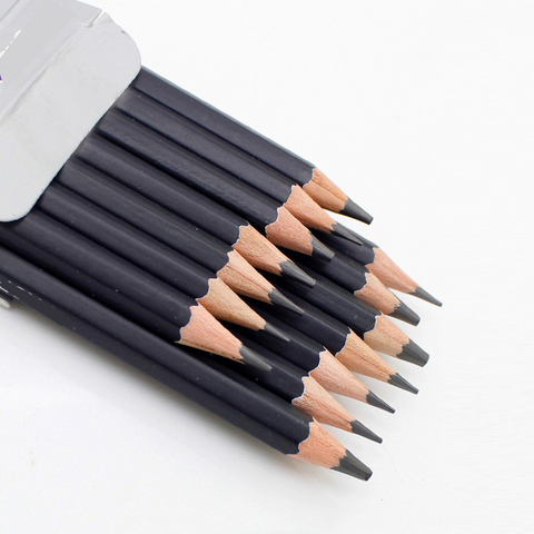 Профессиональный карандаш для рисования набросков, 14 шт./компл., деревянный карандаш HB 2B 6H 4H 2H 3B 4B 5B 6B 10B 12B 1B, канцелярские принадлежности ► Фото 1/5
