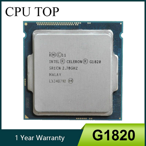 Двухъядерный процессор Intel Celeron G1820, 2,7 ГГц, 2 Мб кэш-памяти, процессор SR1CN LGA1150 Tray ► Фото 1/3