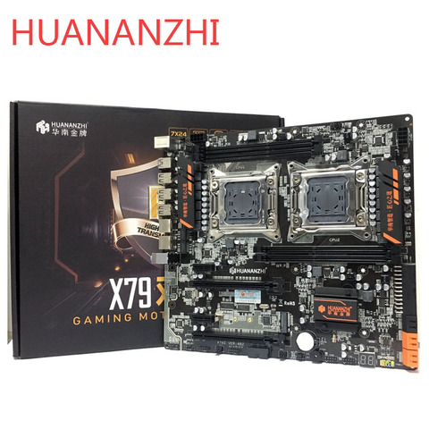 Материнская плата HUANANZHI X79 с двумя процессорами LGA2011 LGA 2011 с двойным процессором DDR3, подходит для серверного процессора и серверной памяти ► Фото 1/1