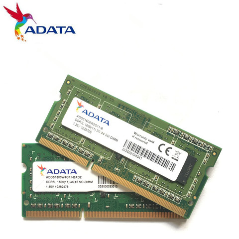 AData 4G 2G 1G PC3L PC3 10600S 12800S DDR3 1333 1600 МГц 4 Гб 2 Гб 1 ГБ 10600S 12800S модуль памяти ноутбука, ОЗУ SODIMM ► Фото 1/6