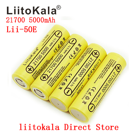 Литий-ионный аккумулятор LiitoKala 21700 4800 5000mA, 3,7 В, разрядное зарядное устройство, 35 А, аккумулятор для электронных инструментов ► Фото 1/6