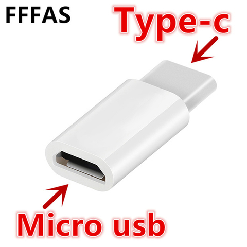 FFFAS USB 3.1 Type C кабель, адаптер Micro USB мама к Type-C папа, USB-C зарядное устройство, конвертер для Xiaomi Mi6 Huawei P9 P10 Letv 2 ► Фото 1/6