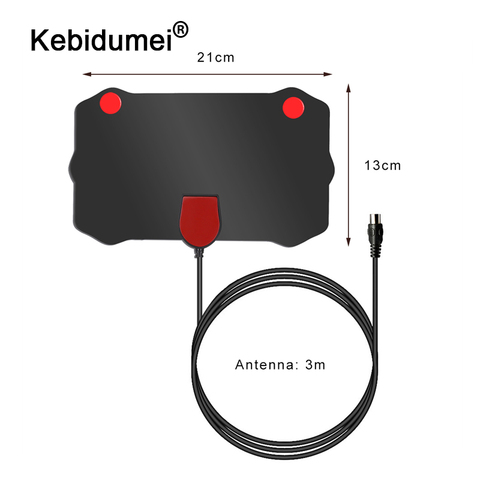 Антенна ТВ kebidumei 1080P, цифровая HDTV комнатная ТВ антенна VHF(172-240 МГц) УВЧ (470-860 МГц) Радиус Surf Fox HD мини Антенна ► Фото 1/1