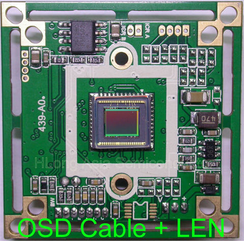 Датчик изображения Panasonic HD 1/3 CCD + плата модуля камеры видеонаблюдения HD8050 + кабель OSD + объектив ► Фото 1/3