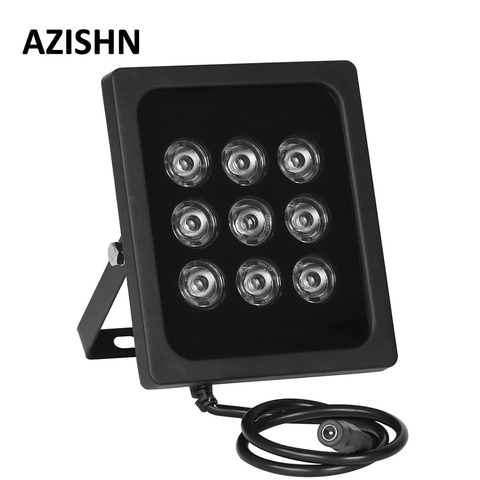 Инфракрасная лампа AZISHN для наружного видеонаблюдения, 9 светодиодов, ночного видения ► Фото 1/6