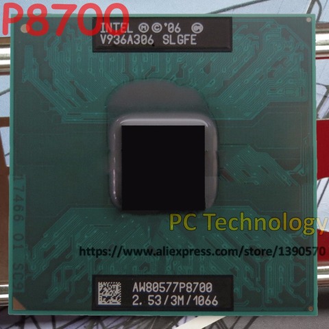 Оригинальный мобильный процессор Intel Core 2 Duo, Двухъядерный процессор Intel P8700, 2,53 ГГц, 3 м, 1066 МГц, разъем 478, 100% тестирование ► Фото 1/2