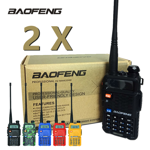 2 шт. Baofeng UV-5R рация UV5R CB радиостанция 5 Вт 128CH VHF UHF Двухдиапазонная UV 5R двухсторонняя радиостанция для охоты ► Фото 1/5