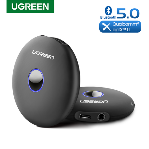Передатчик и приемник UGREEN Bluetooth 5,0, беспроводной адаптер 2 в 1 3,5 мм aptX LL с низкой задержкой, 2 устройства одновременно для телевизора ► Фото 1/6