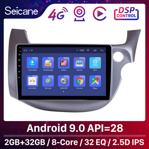 Автомагнитола Seicane, 2DIN, GPS-навигация для HONDA FIT JAZZ 2007, 2008, 2209, 2010, 2011-2016, RHD, Android 9,0, 10,1 дюйма, Wi-Fi, головное устройство ► Фото 1/6