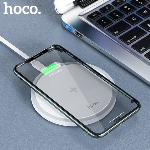 Беспроводное зарядное устройство HOCO 15 Вт для iPhone 12 11 Pro X Xs Max Xiaomi mi 10 Samsung S10 S20 Note 20 ► Фото 1/6