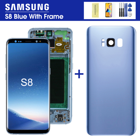 100% оригинал S8 ЖК-дисплей с рамкой для Samsung Galaxy S8 plus G955fd G955F G955 ЖК-дисплей S8 G950 G950F сенсорный экран дигитайзер ► Фото 1/6