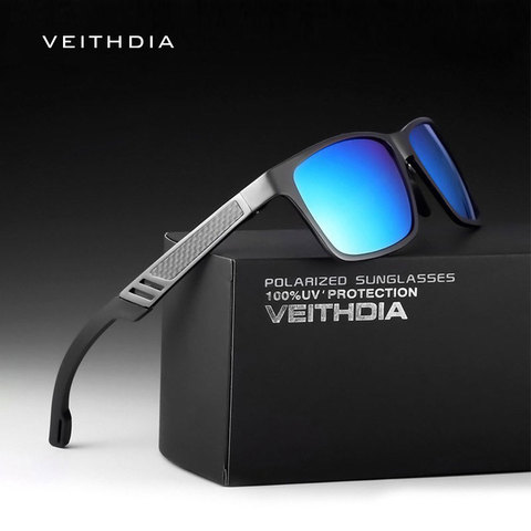 Мужские солнцезащитные очки VEITHDIA, прямоугольные алюминиево-магниевые очки с поляризационными стеклами, для вождения, 2022 ► Фото 1/6