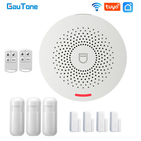 GauTone интеллектуальных домашних Wi-Fi сигнал тревоги Системы 433 МГц охранной сигнализации Tuya Smart Life app Управление Беспроводной домашняя сигнализация ► Фото 1/6