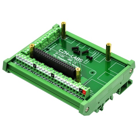 Модуль адаптера винтовой клеммной колодки с креплением на din-рейку, для Raspberry Pi 1 Model B + / Pi 2 Model B / Pi 3 Model B / Pi 1 Model A +. ► Фото 1/6