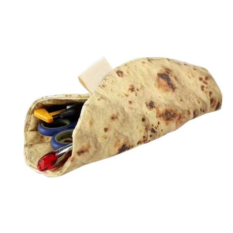 Чехол-карандаш в рулоне, забавная сумка для хранения Burrito Tortilla в рулоне, чехол-карандаш в виде ручки сумка для школьных принадлежностей # BW ► Фото 1/6