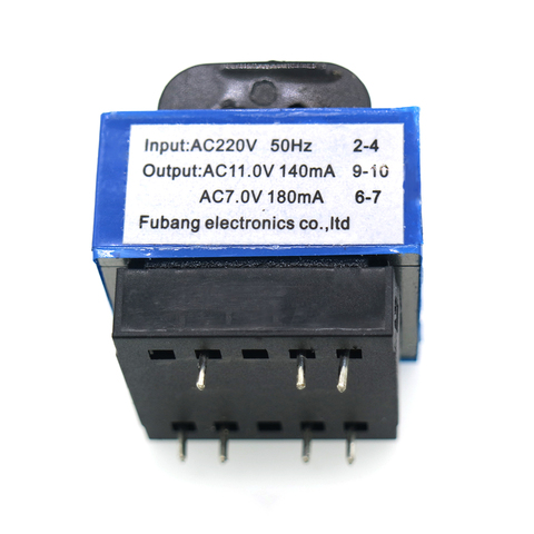 Высокое качество Новая Микроволновая печь трансформатор AC 220V до 11V/7V 140mA/180mA 7-контактный частей микроволновой печи ► Фото 1/3