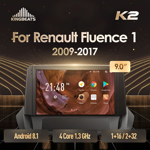 KingBeats штатное головное устройство For Renault Fluence 1 2009 - 2017 GPS автомагнитола на андроид магнитола For  Рено Флуенс 1 поколение For  автомобильная мультимедиа Octa Core 8 core*1.8G DDR4 32G 64G ► Фото 1/6