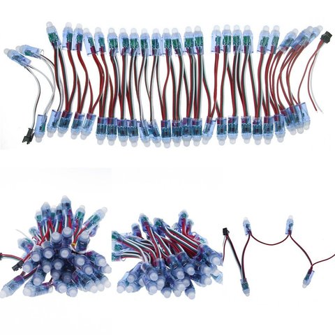 50 шт. Бесплатная доставка DC5V RGB WS2811 светодиодный пиксельный модульный 12 мм Цифровой самостоятельно адресуемых полный Цвет строка светильни... ► Фото 1/3
