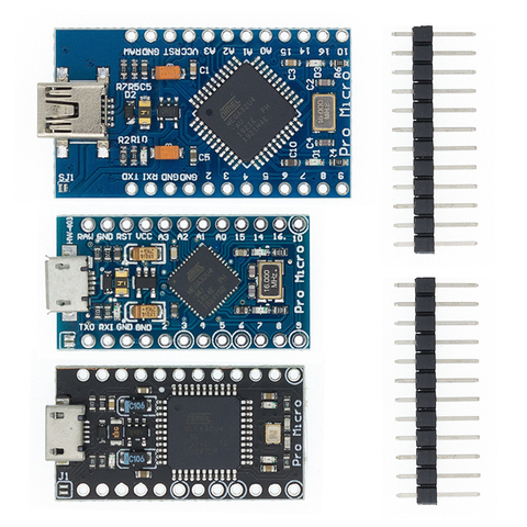 Модуль Pro Micro ATMEGA32U4 5 В/16 МГц с Загрузчиком для arduino MINI USB/Micro USB с 2-рядным штырьковым разъемом для arduino ► Фото 1/6