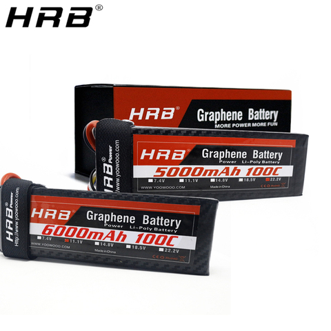 HRB Графен 3S Lipo батарея 11,1 V 5000mah 6000mah 4000mah 3800mah 3000mah 2S 7,4 V 4S 14,8 V 5S 6S 22,2 V RC части для самолетов XT60 ► Фото 1/6