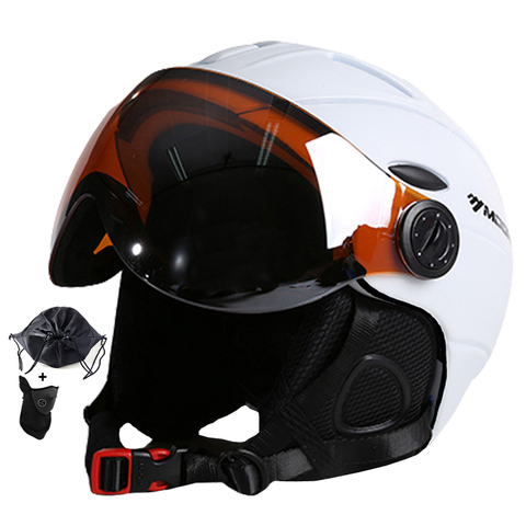 MOON CE сертификация очки лыжный шлем в форме лыжный шлем с очками сноуборд/скейтборд шлем 5 цветов S/M/L/XL ► Фото 1/6