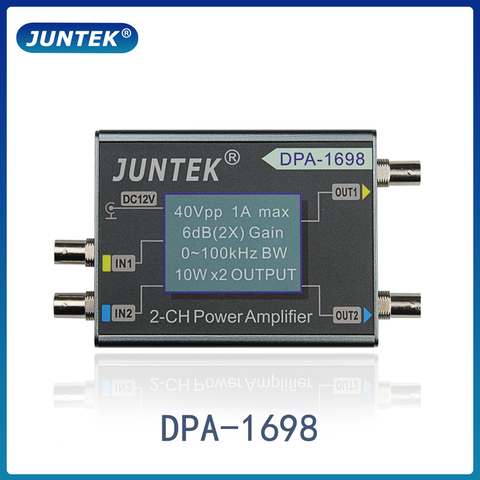 JUNTEK DPA-1698 высокомощный двухканальный генератор сигналов DDS, усилитель мощности, усилитель мощности постоянного тока 40 в ► Фото 1/6