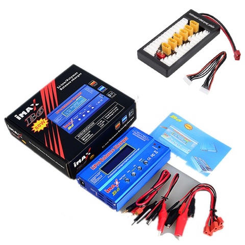 Новый iMAX B6 ЖК-экран цифровой RC Lipo NiMh зарядное устройство + B6AC Lipo зарядка XT60 / T разъем адаптера плата 2-6S ► Фото 1/6