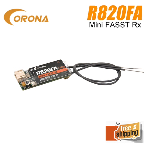 Мини-приемник Corona R820FA 2,4 ГГц FASST для радиоуправляемого дрона ► Фото 1/2