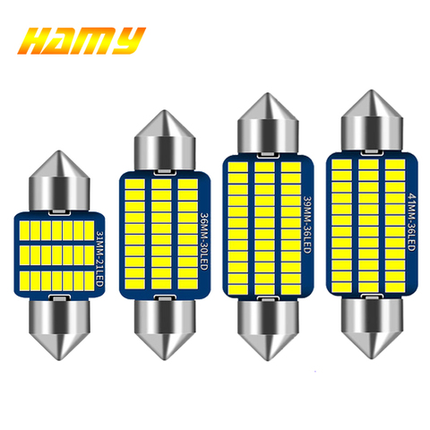 1x Festoon 31 мм 36 мм 39 мм 41 мм C5W C10W светодиодный светильник Canbus без ошибок для салона автомобиля светодиодный светильник для чтения номерных знак... ► Фото 1/6