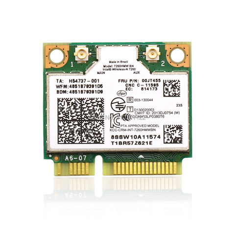 7260HMW + BT 4,0 MINI-PCI E WLAN карта INTEL 7260BN WIRELESS-N для Lenovo 04X6011 K4350 K4250 B5400 M5400 S410 S310 S540 ► Фото 1/6