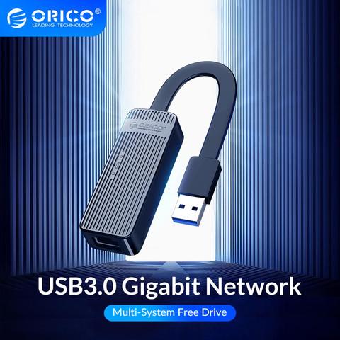 Сетевой адаптер ORICO Mini USB2.0 USB3.0 Gigabit Ethernet без драйвера для Windows XP, Vista, 7, 8, 8.1.10, Mac OS и Linux ► Фото 1/6