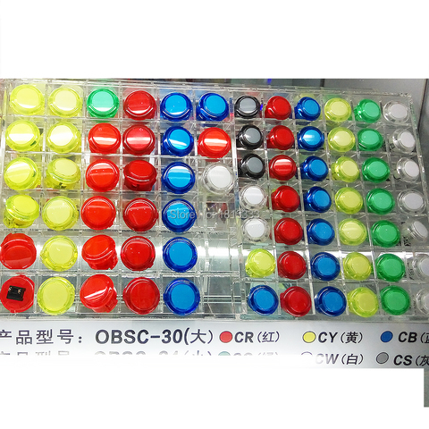 Прозрачная Кнопка 24 мм 30 мм, японский оригинальный Sanwa OBSC-30 прочный многоадресный MAME Jamma игровой аркадный переключатель ► Фото 1/6