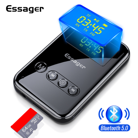 Essager Bluetooth 5,0 передатчик приемник 3,5 мм разъем Aux аудио беспроводной адаптер для ПК ТВ наушников автомобиля Bluetooth 5 0 Приемник ► Фото 1/6