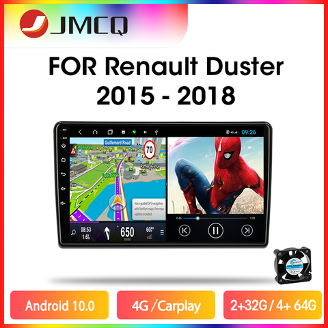 JMCQ Android 10,0 4G, 8 ядер, автомобиль радио для Renault Duster 2015-2022 мультимедийный видеоплеер 2 din RDS DSP GPS Navigaion головное устройство ► Фото 1/6