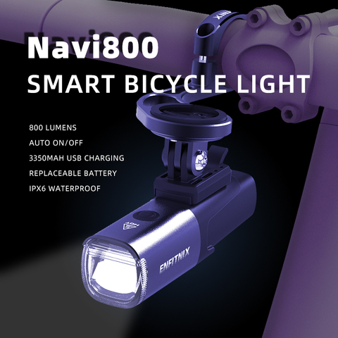 2022 Новый светильник умный головной светильник s Enfitnix Navi800 USB Перезаряжаемый дорожный горный велосипед умный головной светильник s 800 люмен дл... ► Фото 1/6
