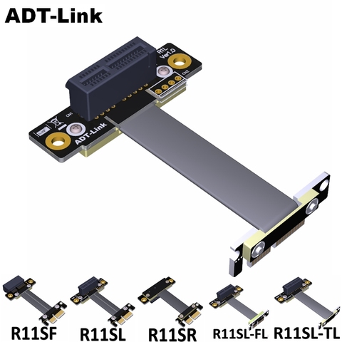 Pci-E Pci Express с углом 90 градусов, 1X на 1X слот, конвертер Райзера, удлинитель, ленточный адаптер, Удлинительный кабель Pci-E X1 с золотым покрытием ► Фото 1/6