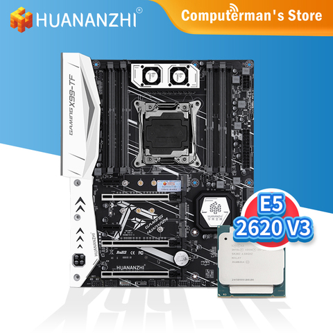 Комплект материнской платы HUANANZHI X99 TF, Intel XEON E5 2620 V3, поддержка DDR3 DDR4, RECC, NON-ECC память M.2 NVME USB3.0 ATX ► Фото 1/6