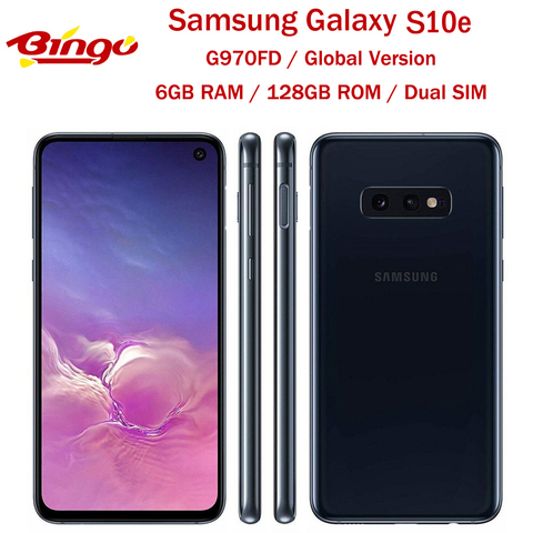 Мобильный телефон Samsung Galaxy S10e G970FD, две SIM-карты, глобальная версия, восемь ядер, LTE, Android, 5,8 дюйма, 16 МП и 12 МП, 6 ГБ ОЗУ 128 Гб ПЗУ, NFC ► Фото 1/6