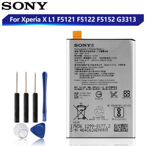 Оригинальная запасная батарея SONY для Sony Xperia X F5121 L1 G3313 F5122 F5152 LIP1621ERPC натуральная батарея для телефона 2620 мАч ► Фото 1/6
