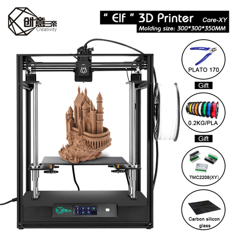 3D-принтер CoreXY ELF, стабильная рама для принтера 3d с бесшумным приводом TMC2208, возобновление питания, выключение, магнитная сборная пластина ► Фото 1/6