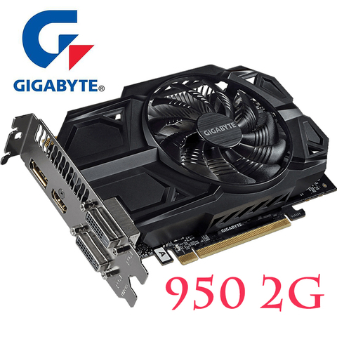 Видеокарта GIGABYTE GTX 950, 2 Гб, 750 бит, GDDR5, видеокарта для nVIDIA, VGA карты Geforce GTX950, HDMI 1050TI, 950 Ti,-2 Гб, б/у ► Фото 1/6