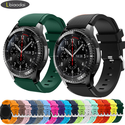 Силиконовый ремешок для Samsung Galaxy watch 3 45 мм/46 мм/42 мм/Active-2 Gear S3 Frontier 20 мм/22 мм браслет Huawei GT/2/2e ремешок 46 мм ► Фото 1/6