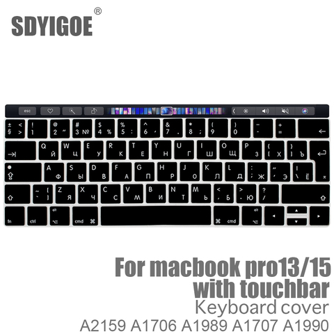 Аксессуары для ноутбука чехол для клавиатуры для macbook pro13 touchbar наклейки на клавиатуру Чехлы для клавиатуры A2159 A1706 A1707 A1989 A1990 ► Фото 1/6