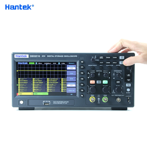 Цифровой осциллограф Hantek DSO2C10 DSO2D10 DSO2D15 2 Каналы 100 МГц/150 МГц запоминающий USB Osciloscopio 1GSa/s частота дискретизации ► Фото 1/1