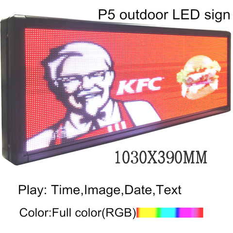 Полноцветный светодиодный программируемый светодиодный знак 40 х15, наружный светодиодный дисплей HD ad RGB для бизнеса/магазина ► Фото 1/6