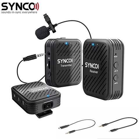 Беспроводной петличный микрофон SYNCO G1 G1A1 G1A2, система для смартфонов, ноутбуков, DSLR, планшетов, видеокамер, рекордер pk comica rode mic ► Фото 1/6