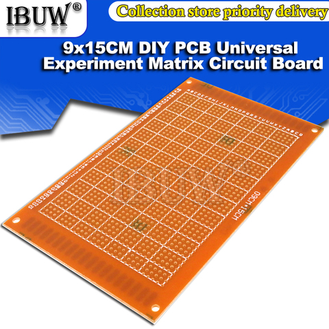 2 шт. 9x15 9*15 см Односторонний Прототип PCB универсальная плата экспериментальная бакелитовая медная пластина схема желтый ► Фото 1/2